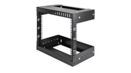 RK812WALLOA, 2-Post Open Frame Rack with Adjustable Depth, 8U, Steel, 61.2kg, Black, StarTech.com