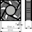 3610PS-23T-B30-A00 Axial fan AC 92 x 92 x 25 mm 230 VAC