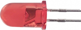 HLMP-3316, LED; 5мм; красный; 24,8-60мкд; 35°; Поверхность: выпуклая, Broadcom (Avago)