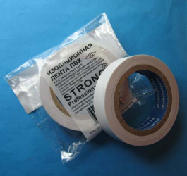 Изолента ПВХ 0.13/15мм/10м белая, Изолента ПВХ Professional 0,13/15mm/10m белая, BM
