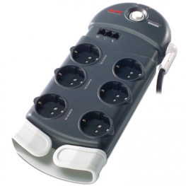 PH6T3-IT, Outlet strip 6 elettriche + 3 telefoniche 2P+T 10 A 2.44 m, APC