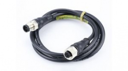 1200668993, Micro-Change (M12) Double-Ended Cordset with Knurled Hexnut 5 Poles Male to Female 22 AWG Black TPU WSOR 2m, Molex