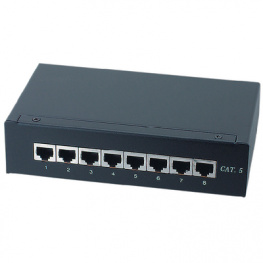 SM8AC6FS, Patch panel wall mounting black 8x RJ45 Cat.6, Maxxtro