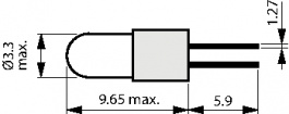 KH 8097 BI PIN 1,27, Сигнальная лампа накаливания Двухштырьковый (T1) 12 VAC/DC, KH Lamp