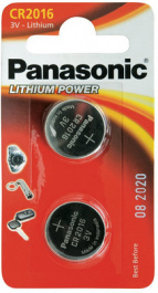 CR-2016L/2BP [2 шт], Button cell battery,&nbsp;&nbsp;Lithium Manganese Dioxide, 3 V, 90 mAh, Panasonic