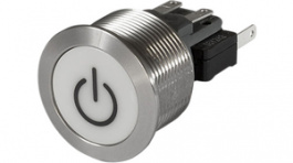 3-102-445, Vandal-proof push-button switch 19 mm 250 VAC 10 A 1 CO, Schurter