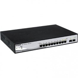 DGS-1210-10P, Switch 8x 10/100/1000 (8x PoE) 2x SFP Desktop 19^, D-Link