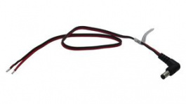 RND 205-01258, DC Connection Cable, 2.1x5.5x9.5mm Plug, Right Angle, 500mm, RND Connect