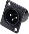 ACM-PC XLR Panel-mount male receptacle, 3 Poles Black