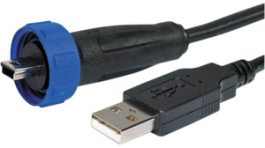 PX0441/4M50, Кабель / адаптер; вилка USB A, вилка USB B mini (герметичная), Bulgin