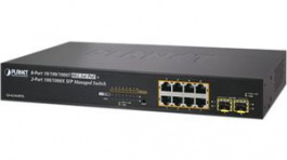 GS-4210-8P2S, Network Switch, 8x 10/100/1000 PoE 2x SFP 8 Managed, Planet