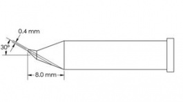 GT6-CN0004R, Soldering Tip, GT6, Bent, Conical, 0.4 x 8mm, Metcal