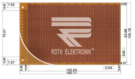RE522-HP, Laboratory card Phenol hard-paper FR2, Roth Elektronik