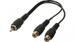 CAGP24010BK02, Subwoofer Cable 2x RCA Plug - RCA Socket 200mm, Nedis (HQ)