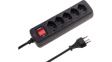 115005 Outlet strip, 1 Switch, 5xJ (T13), 1.5 m, CH/T12, black