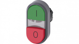 3SU1030-3BB42-0AK0, SIRIUS ACT Twin Push-Button front element Metal, matte, red/green, Siemens
