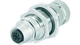 09 5246 00 04, M12 Panel Mount Socket, D-Coded, 4P, F-F, Binder