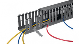HTWD-HF-25X40-PC/ABS-GY, Slotted Wiring Duct PC 2 m 25 mm 40 mm Grey, HellermannTyton