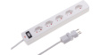 122327 Outlet strip, USB, 5xJ (T13), 2 m, Type 12, white