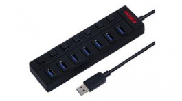14.02.5047, Switchable USB Hub, USB 3.2, USB A Plug, Black, Roline