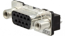 4-338313-2, 9POS.HD-20 REC.ASSY D Subminiature Connector 9 Contact(s) Female Solder Terminal M3 Receptacle, TE Connectivity
