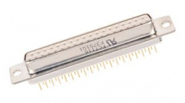 F37S1G1, Socket D-Sub Connector, DC-37, Through Hole, FCT