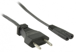 CABLE-734-1.8, Power cable with Switzerland plug - IEC320 C7 1.8 Euro-Plug C7-Socket 1.8 m, Valueline