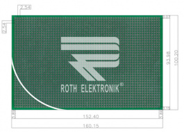 RE212-LFDS, Prototyping board FR4 epoxy heat tin-plated, Roth Elektronik