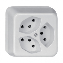 87303.X.61, Sockets for on-wall assembly 80 x 80 x 45 mm 10 A CH&nbsp;&nbsp;White, Feller CH