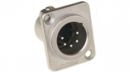 AC5MDZ-AU, XLR, Receptacle 5 AC Soldering Connection Nickel - Plated, Amphenol