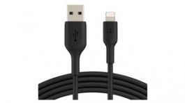 CAA001BT1MBK, Cable Apple Lightning - USB-A Plug 1m Black, BELKIN