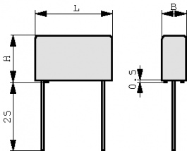 PHE850ED6100MD18R06L2, Y capacitor 100 nF 300 VAC, Kemet