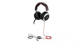 7899-823-189, USB-C Headset, Evolve 80, Stereo, Over-Ear, 20kHz, USB/Stereo Jack Plug 3.5 mm, Black / Red, Jabra
