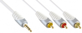 SIP4202, iPod stereo audio/video cable 2 m White, Bandridge