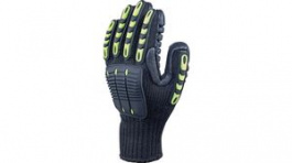 VV904JA10, Anti-Vibratory Glove Size=10 Black / Yellow, Delta Plus