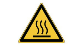 PIC W017-TRI 015-PE-SHEET/1 [54 шт], ISO Safety Sign - Warning, Hot Surface, Triangular, Black on Yellow, Vinyl, Warning, 54pcs, Brady