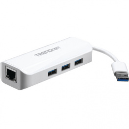 TU3-ETGH3, USB 3.0 Gigabit Ethernet adapter & USB hub&nbsp;&nbsp;USB 1x 10/100/1000 -, Trendnet