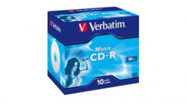 43365, Music CD-R 80min 10x Jewel Case, Verbatim