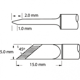 SFV-DRK50, Soldering tip Knife, asymmetrical blade 5.0 mm, Metcal