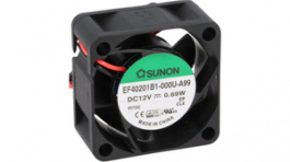 EF40201BX-000U-A99, Axial Fan, 40 x 40 x 20 mm, 12 VDC, Black, Sunon
