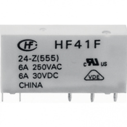 HF41F/048-Z, PCB power relay 48 VDC 210 mW, HONGFA