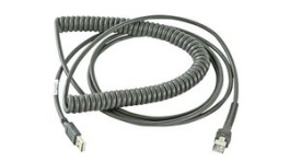 CBA-U09-C15ZAR, USB-A Cable, Coiled, 4.5m, Suitable for LS2208/LS1203/LS4208, Zebra