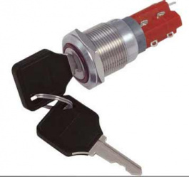 RND 210-00419, Anti-Vandal Key Lock Switch, 90°, IP40 / IK02, RND Components