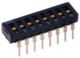 A6T-2101, Переключатель: DIP-SWITCH; Кол-во секций:2; ON-OFF; 0,025A/24ВDC, Omron