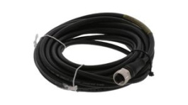 1200659520, Micro-Change (M12) Single-Ended Cordset with Knurled Hexnut 5 Poles Female to Pigtail 22 AWG Black TPU WSOR 5m, Molex
