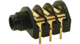 CL12345 / S2/BBB PC-C GOLD, Flush-mounted jack socket 6.35 mm 3P, Cliff