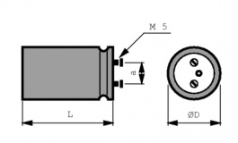 PEH200MV6100MU2, Aluminium Electrolytic Capacitor 0.1 F 63 VDC, Kemet