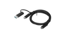 4X90U90618, Cable USB-A Plug/USB-C Plug/USB-C Socket - USB-C Plug 1m USB 3.1 Black, Lenovo