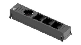 916.0611, Desk Outlet with 3x Custom Modules POWER FRAME 1x DE Type F (CEE 7/3) Socket - GST18i3 Plug 100mm, Bachmann