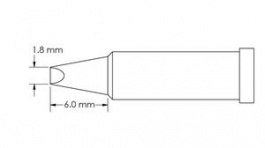 GT4-CH0018P, Soldering Tip, GT4, Chisel, 1.8 x 6mm, Metcal